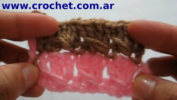 Punto fantasía Nº 1 en tejido crochet tutorial paso a paso.