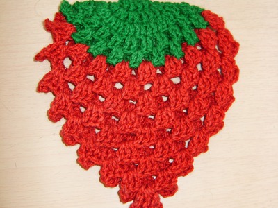 Tutorial de crochet agarradera con forma de Fresa 1 de 3