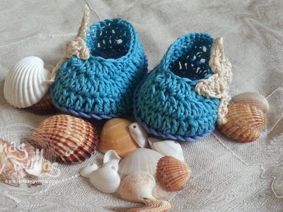 Tutorial Sandalias Bebé Crochet o Ganchillo Baby Shoes (English Subtitles)