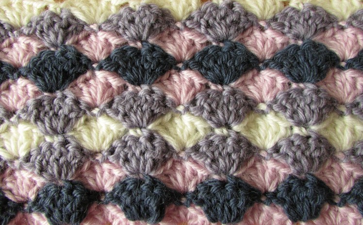 VERY EASY crochet shell stitch blanket - crochet blanket.afghan for beginners