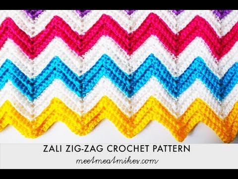 Zali Zig-Zag Crocheted Chevron Blanket