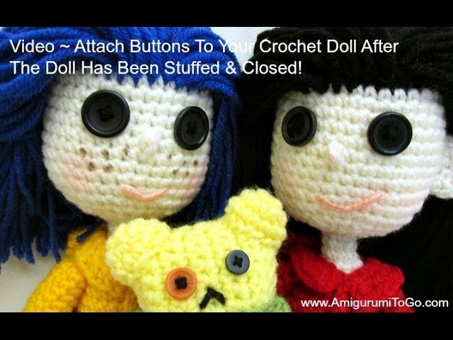 Add Buttons To Crochet Doll