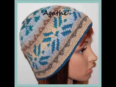Agathe Scandi Scandinavian Snowflake Fairisle Aran Yarn Beanie Hat Knitting Pattern by Adel Kay