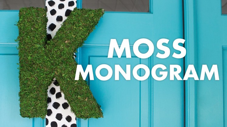 DIY Modern Moss Monogram Wreath Door Hanging Decor