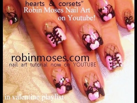 Easy Nail Art Tutorials | DIY Pink Corset Nail Art | Valentine's Day Nail Design!