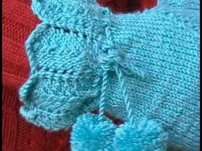 HOW TO KNIT FINGERLESS GLOVES - With individual fingers and lace cuff. Part 1 of 3