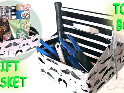 Last Minute DIY Fathers Day Gift - * Mustache * Gift Basket & Tool Box