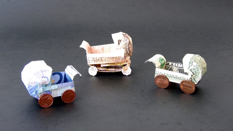Money Origami Instructions: Money Baby Buggy (Dominik Meißner)
