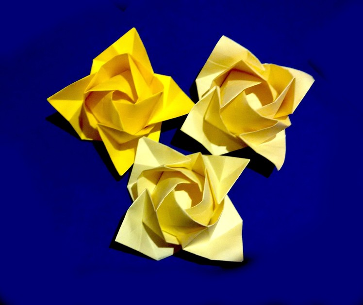 Origami rose - flower. Ideas for gift decor. Fukuyama Rose. Ideas for Mother's day