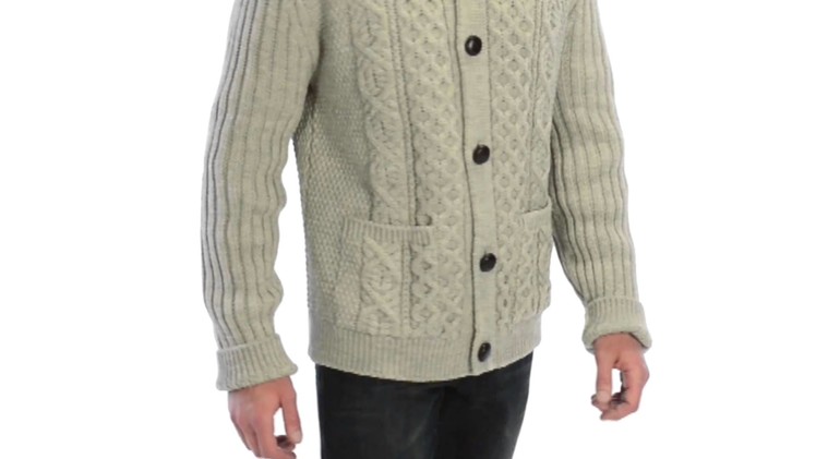 Peregrine by J.G. Glover Cable-Knit Crew Cardigan Sweater - Merino Wool (For Men)