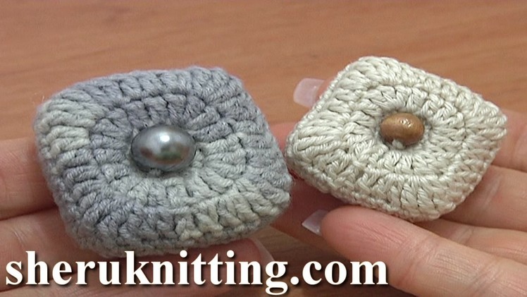 Stuffed Square Button Crochet Tutorial 3 Part 2 of 2 Crochet Decrease Stitches