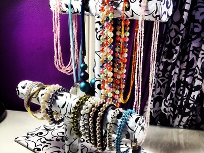 DIY: Bracelet & Necklace Stand ♡ Theeasydiy #RoomDecor