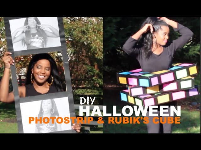 Easy DIY Halloween Costume | Photo Strip & Rubik's Cube