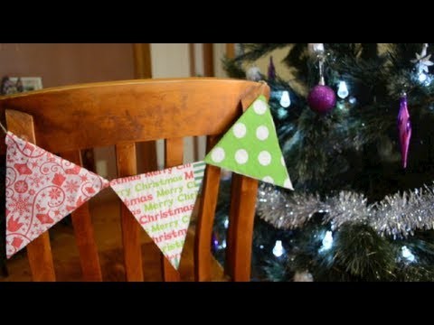 EASY Holiday DIY | No-Sew Bunting made from Napkins!