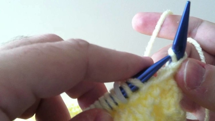 How to make a Knit Stitch - Left Handed - Continental Method