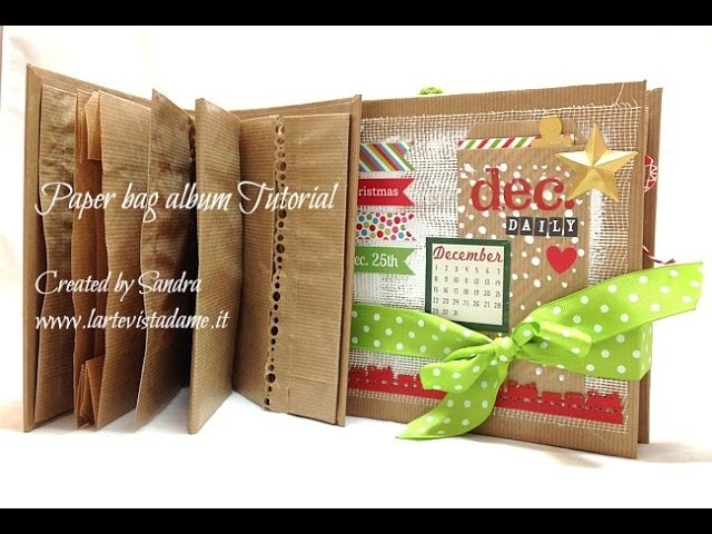Paper bag mini album Tutorial-DIY-Mini Album Scrapbooking Tutorial-December Daily Structure