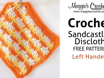 Sandcastles Dishcloth Free Crochet Pattern - Left Handed