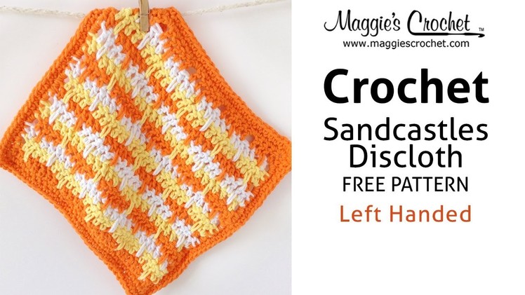 Sandcastles Dishcloth Free Crochet Pattern - Left Handed