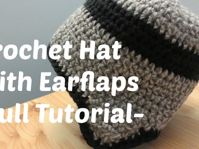 Crochet Hat With Earflaps - Adult Male Size