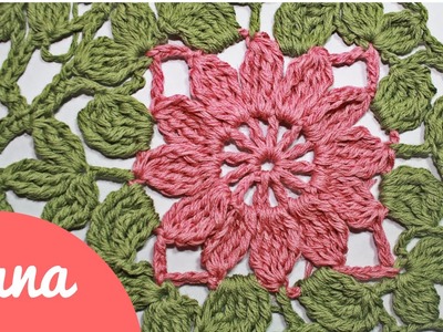 Crochet Rose square