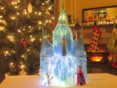 DIY: Papier-mâché Frozen-inspired Ice Castle Tutorial, it lights up!