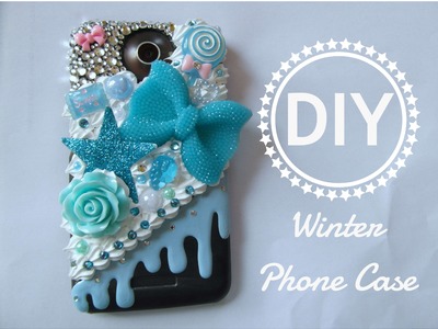 DIY Winter Phone Case. Decoden. Bling
