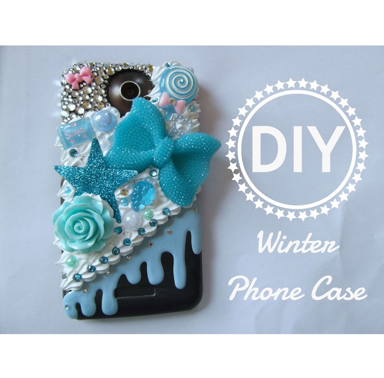 DIY Winter Phone Case. Decoden. Bling