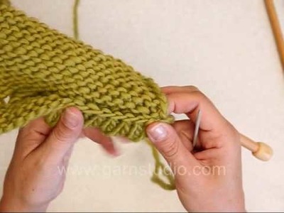 DROPS Knitting Tutorial: How to folded hem with picots along the edge
