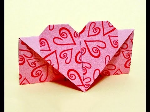 Easy Envelope with heart. Gift for Easter.  Origami envelope.