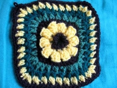 Flower Granny 6'' Square - Crochet Tutorial -Flower granny crochet