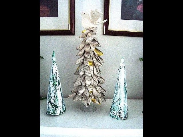 FOLDED BOOK PAGES CHRISTMAS TREE, recycle, diy, make it