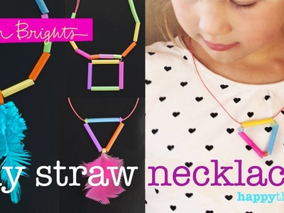 How to make 2 DIY necklaces using drinking straws: triangle and square designs