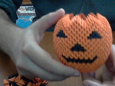 How to make 3d origami Halloween pumpkin