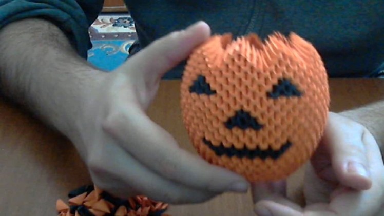 How to make 3d origami Halloween pumpkin