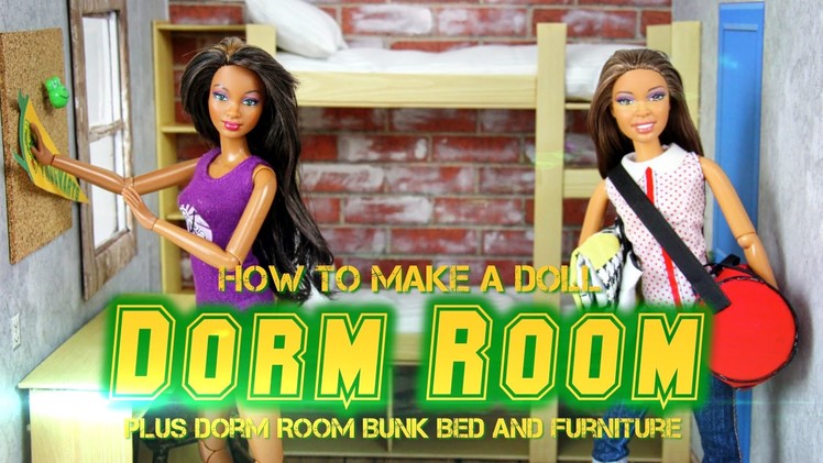 How to Make a Doll Dorm Room with Bunk Bed & Furniture - Doll Crafts