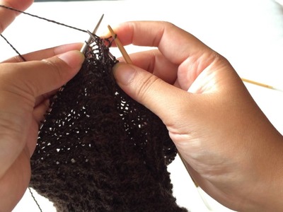 Tutorial knitting cable stitches on fingering or lace weight yarn - Continental