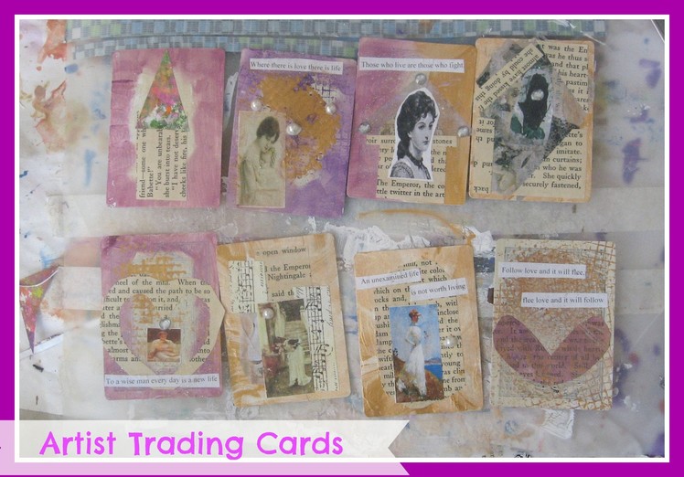Vintage Ladies ATC'S Cards. DIY Artist Trading Cards.How to make Artist Trading Cards for Beginners