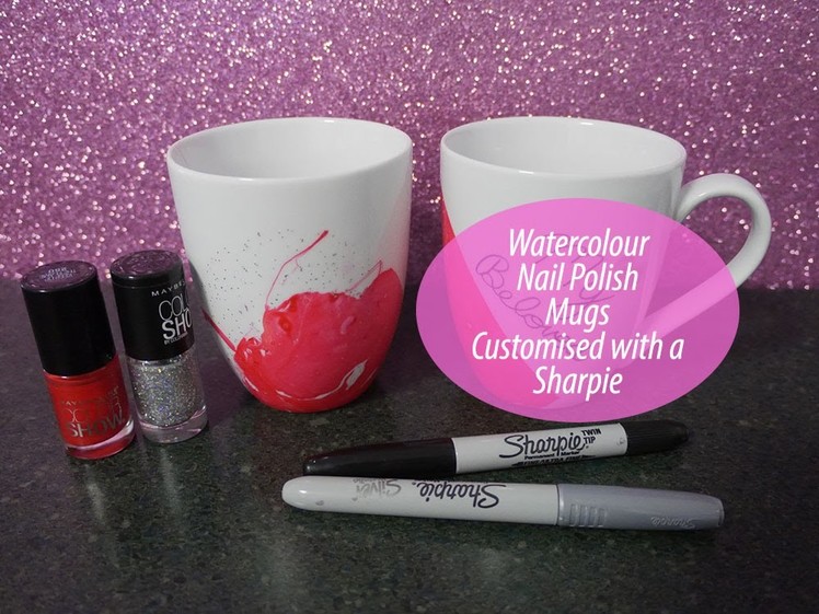 Watercolor Nail Polish Mugs - DIY gift idea