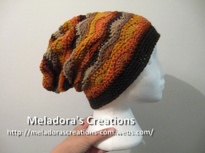 Wavy Stitch Slouch Hat - Left Handed Crochet Tutorial