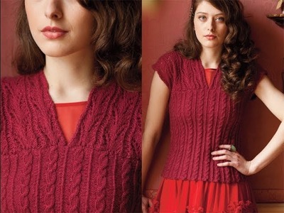 #14 V-Neck Lace Shell, Vogue Knitting Early Fall 2013