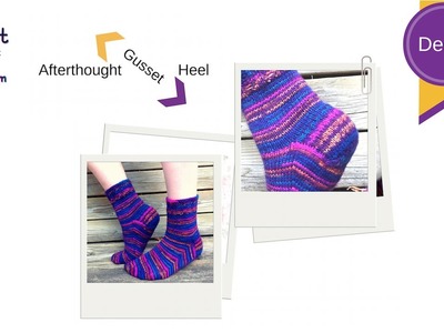 Afterthought Gusset Heel for knitted toe-up or cuff down socks Demo