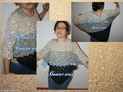 Crochet easy poncho with sleeves