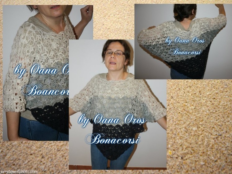 Crochet easy poncho with sleeves