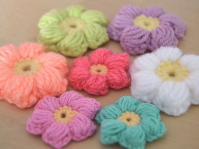 Crochet : Flores puff (intermedio)