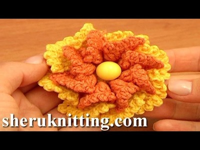 Crochet Two-Layered Flower Free Pattern Tutorial 80 Crochet 3D Flowers
