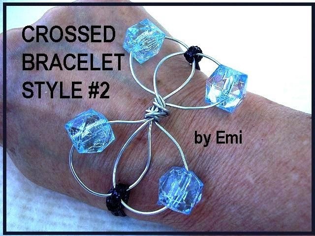 CROSSED BRACELET, STYLE #2, wire wrapped jewelry, cord how to make, diy