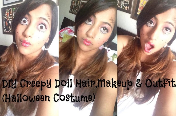 DIY Creepy Doll Hair, Makeup and Outfit! (Halloween Costume)