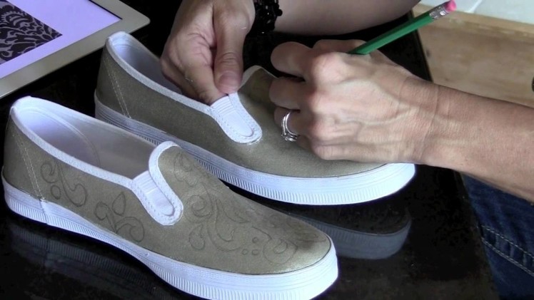 DIY: Damask Painted Shoe Project | ShowMeCute
