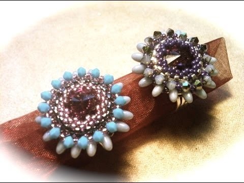 DIY video tutorial  Anello Daisy con perline rizo beads beadwork: ring tutorial with rizo beads