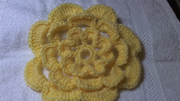 How to crochet a flower tutorial.  Cabbage Rose